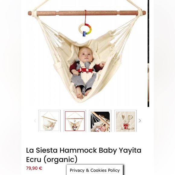 La Siesta baby hammock (cotton) high quality hangable, 0-12 months (30kg) - Picture 2 of 11